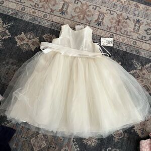 David's Bridal Cream Kids Formal Dress